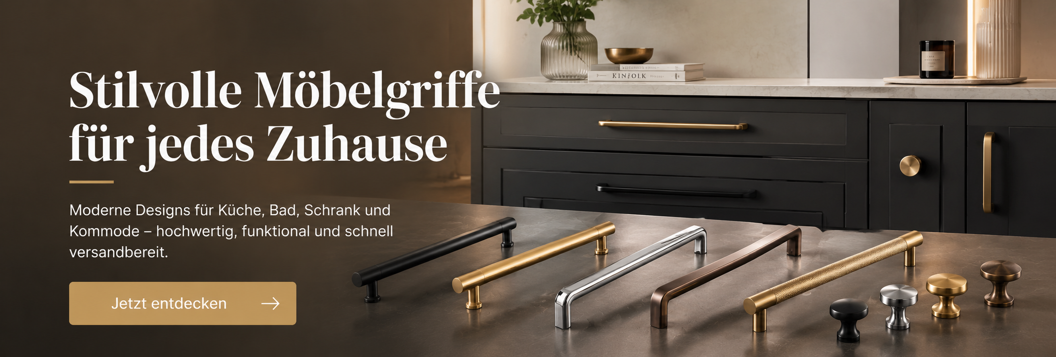 Moderne Möbelgriffe für Küche, Bad und Wohnmöbel