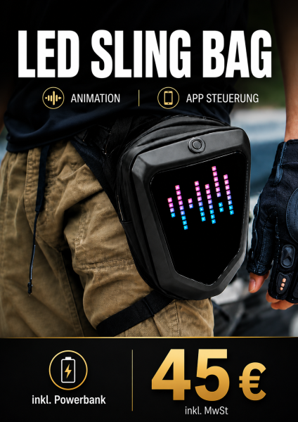 Led Sling Bag inkl. Powerbank S4-1  f&uuml;r Bein
